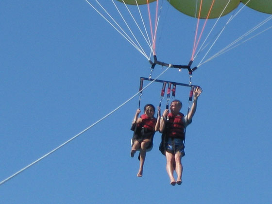 Parasailing While Vacationing in the Bahamas