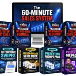 graphic of courses and bonuses as part of the 60-minute sales system review